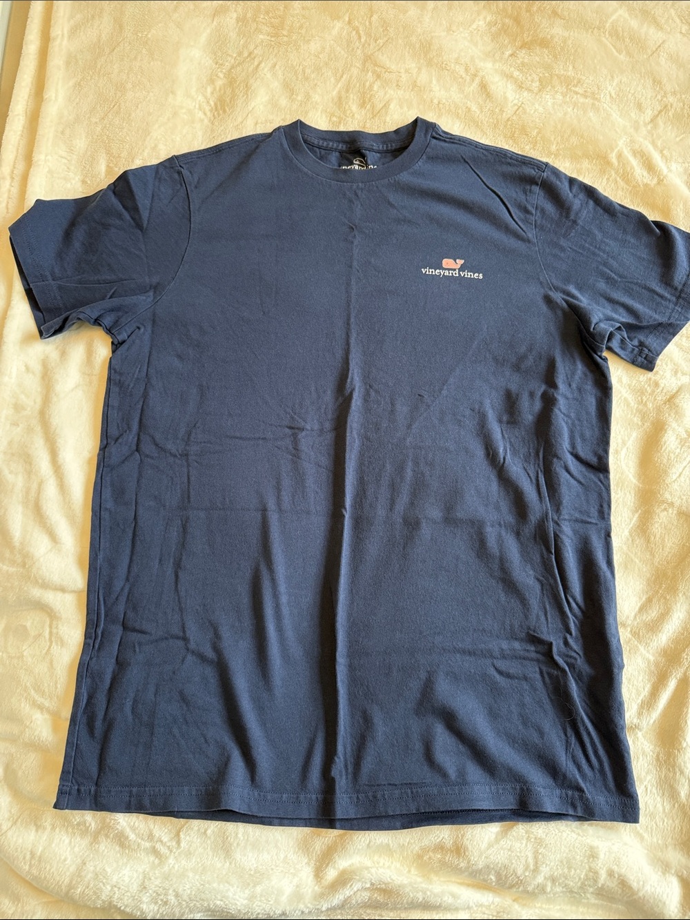 Vineyard Vines Navy Short-Sleeve Tee with Small Whale Logo